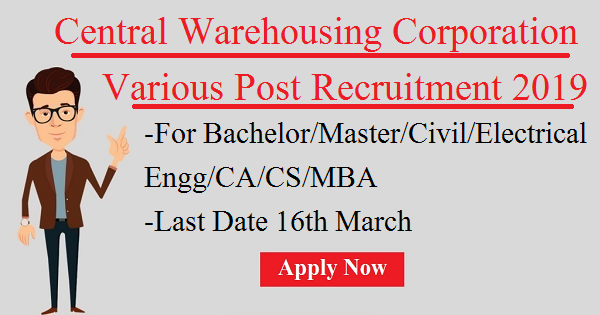 CWC Various Post Recruitment Online Form 2019